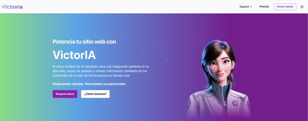 Página web del servicio de VictorIA.